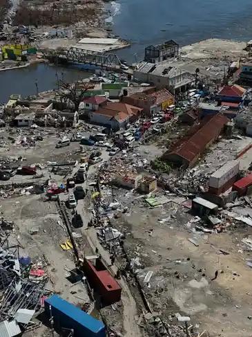 Coastline in Jamaica after Hurricane Melissa